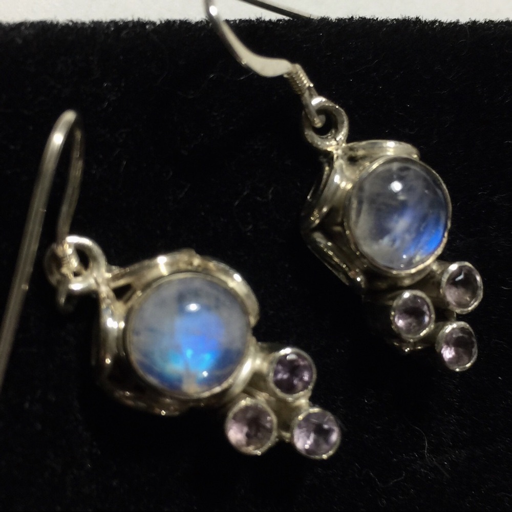 Moonstone & Amethyst Earrings